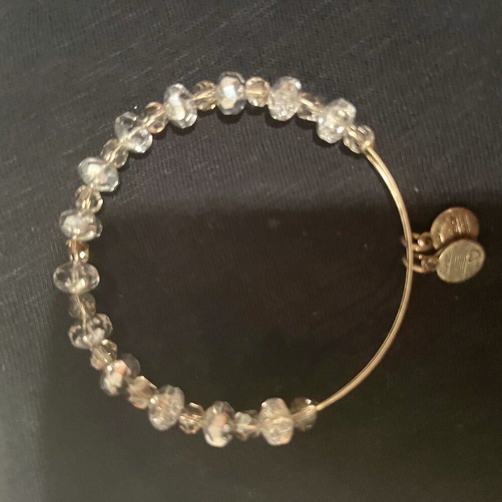 Alex And Ani Crystal Beaded Silver Bangle. Like New